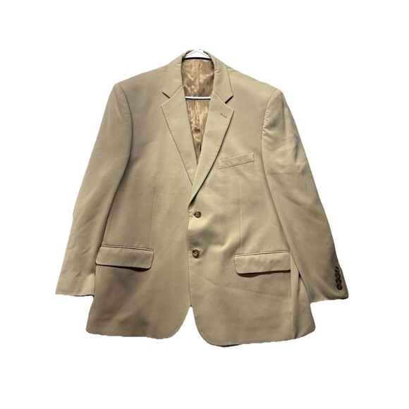 Joseph & Feiss Men's 100% Silk Sport Coat Blazer Size 46 Short 40 Waist Tan - Picture 1 of 4